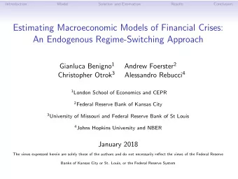 Estimating Macroeconomic Models of Financial Crises:  An Endogenous Regime-Switching Approach