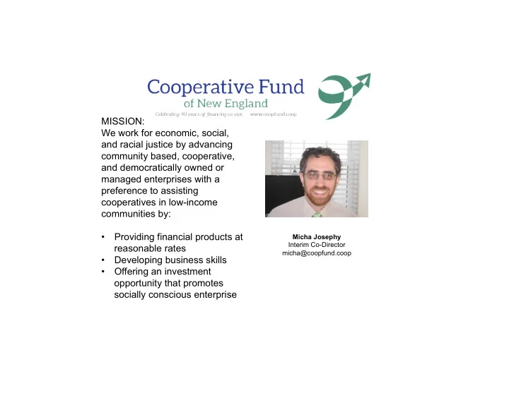 mission we work for economic social and racial justice by