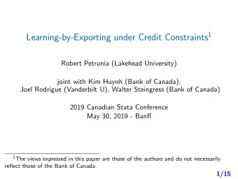 Main question  Improved access to foreign markets increases demand and encourages  firms to invest.