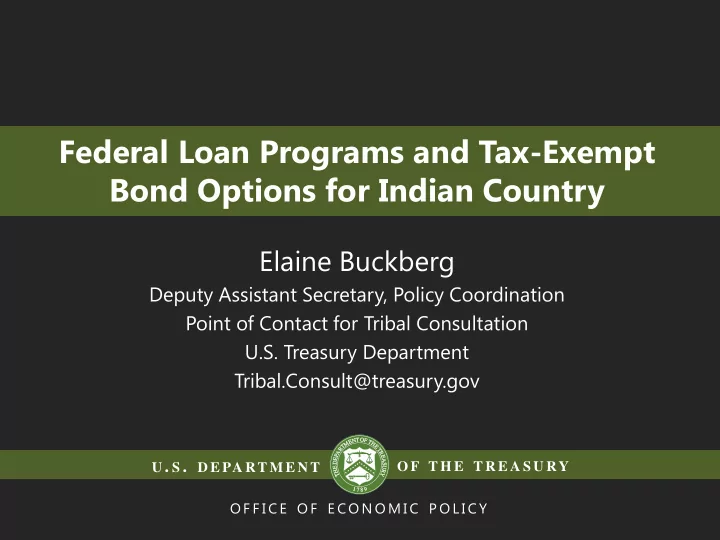 federal loan programs and tax exempt bond options for