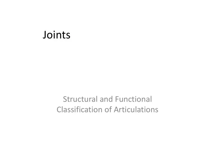 joints