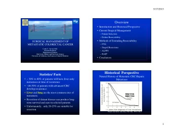 Overview   Introduction and Historical Perspective   Current Surgical Management   Patient