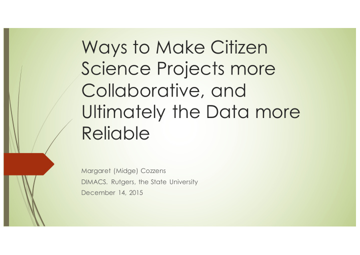 ways to make citizen science projects more collaborative