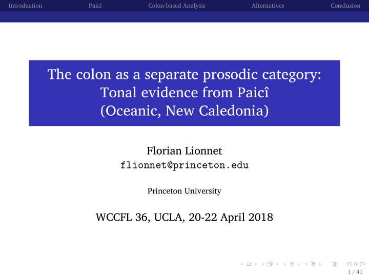 the colon as a separate prosodic category tonal evidence