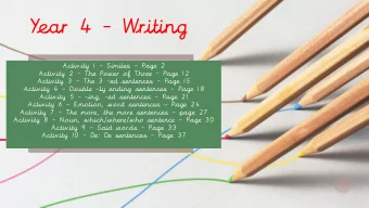 Year 4 - Writing Activity 1  Similes  Page 2 Activity 2  The Power of Three  Page 12