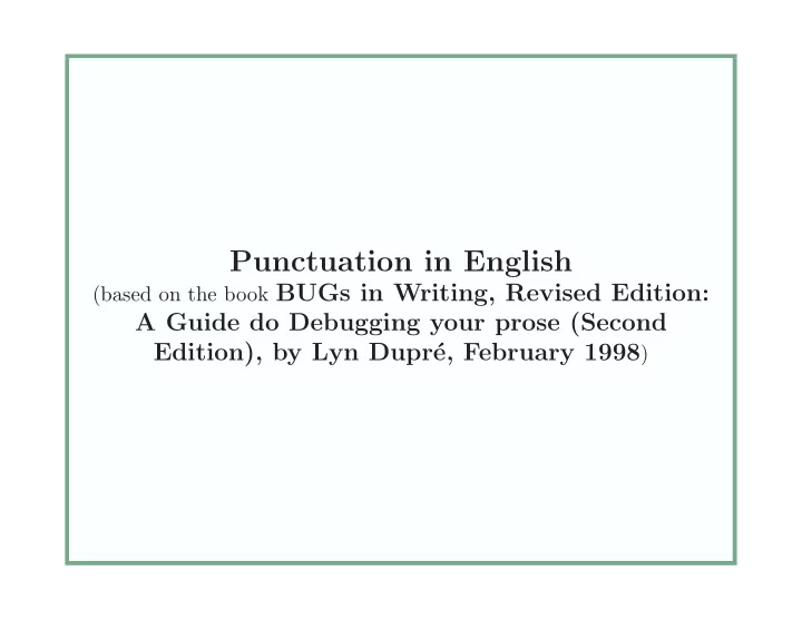 punctuation in english