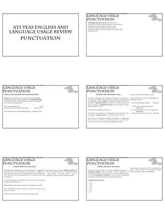 PUNCTUATION  ATI TEAS ENGLISH AND  ATI TEAS ENGLISH AND  LANGUAGE USAGE  LANGUAGE USAGE