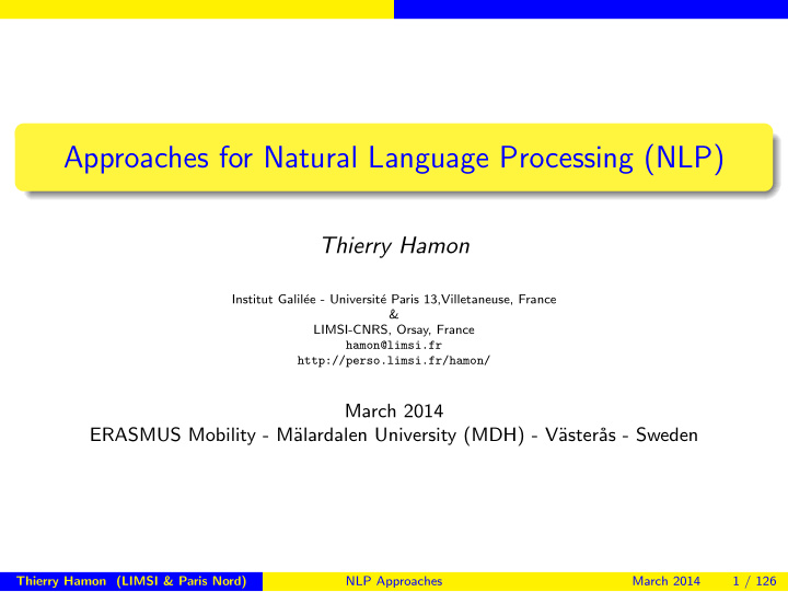 approaches for natural language processing nlp
