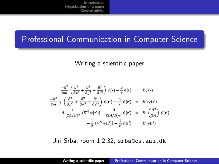 professional communication in computer science