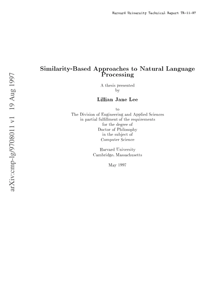 arxiv cmp lg 9708011 v1 19 aug 1997