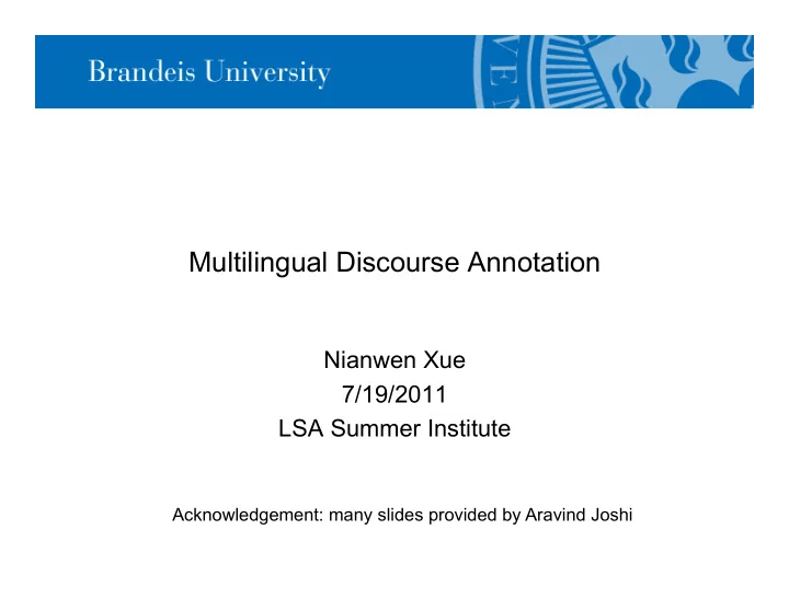 multilingual discourse annotation