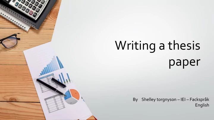 writing a thesis