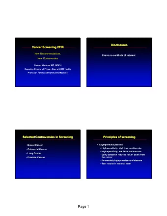 Page 1  USPSTF  USPSTF Grades  Rigorous review of existing peer-  reviewed evidence  Strength