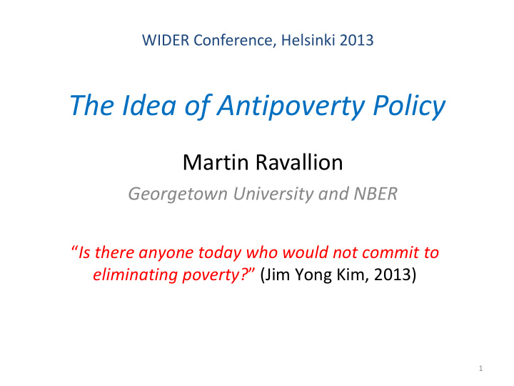the idea of antipoverty policy