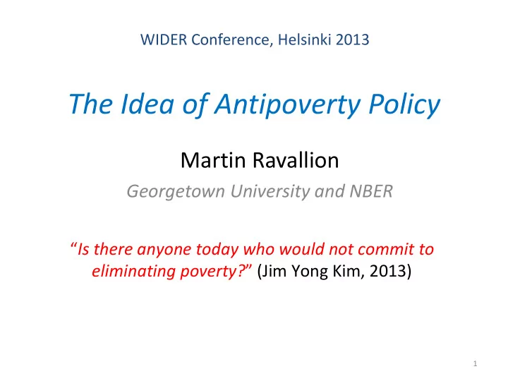 the idea of antipoverty policy