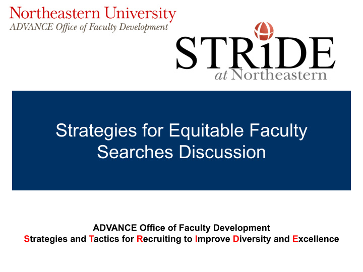 strategies for equitable faculty searches discussion