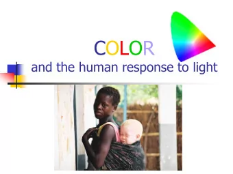 COLOR  and the human response to light  Contents  Introduction:  The nature of light  The