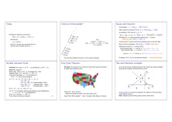 Today.  Climb an infinite ladder?  Gauss and Induction i = 0 i = n ( n + 1 ) Child Gauss: (  n