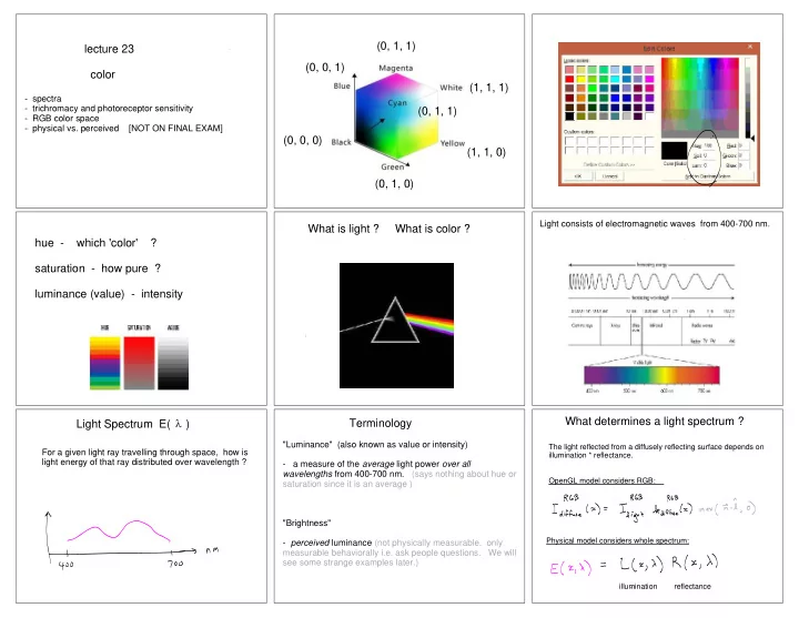 0 1 1 lecture 23 0 0 1 color 1 1 1