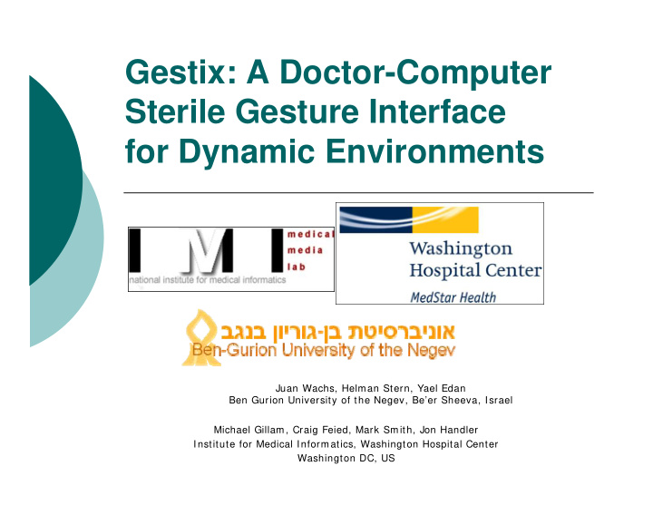 gestix a doctor computer sterile gesture interface for