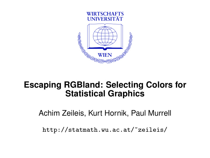 escaping rgbland selecting colors for statistical graphics