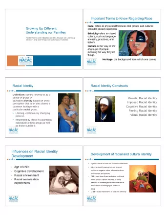 Influences on Racial Identity  Development of racial and cultural identity  Development    3