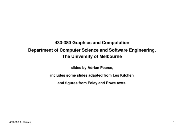 433 380 graphics and computation department of computer