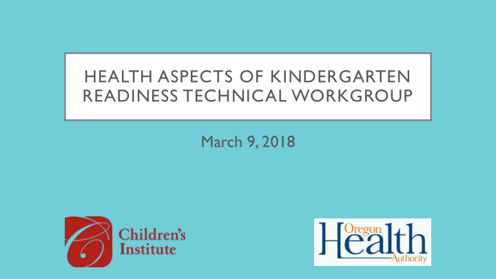 health aspects of kindergarten