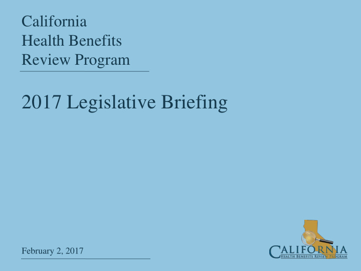 2017 legislative briefing