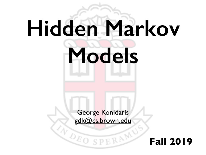 hidden markov models