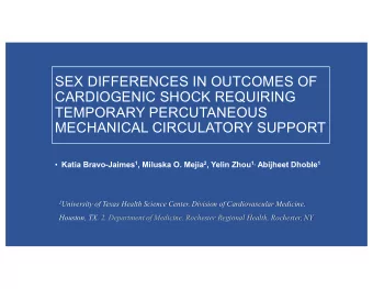 SEX DIFFERENCES IN OUTCOMES OF  CARDIOGENIC SHOCK REQUIRING  TEMPORARY PERCUTANEOUS  MECHANICAL