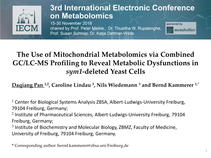 the use of mitochondrial metabolomics via combined gc lc