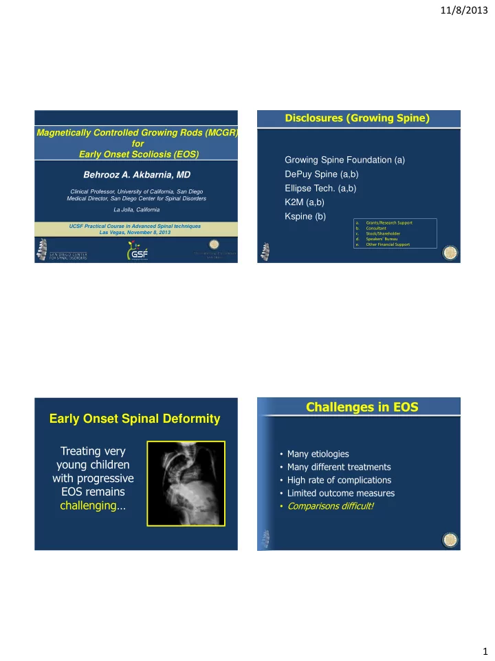 challenges in eos early onset spinal deformity