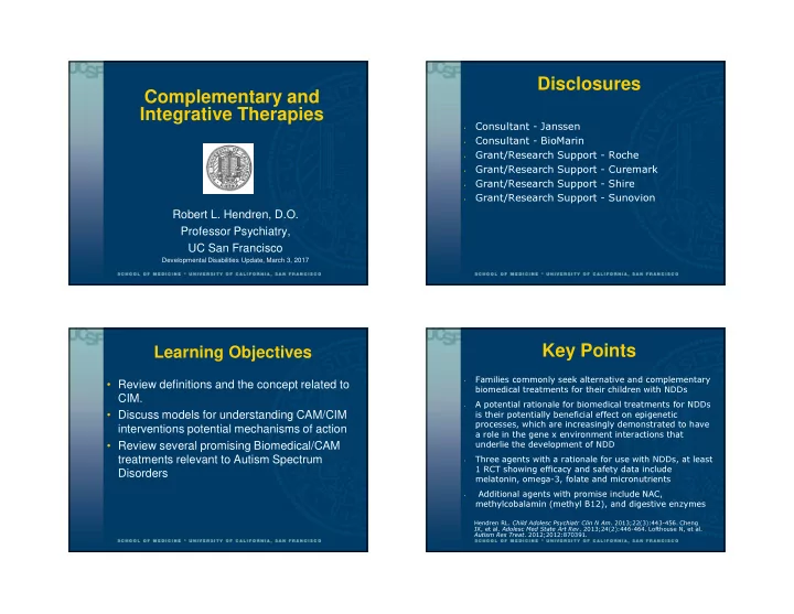 disclosures complementary and integrative therapies