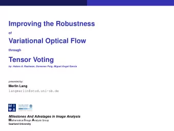Improving the Robustness  of  Variational Optical Flow  through  Tensor Voting  by: Hatem A.