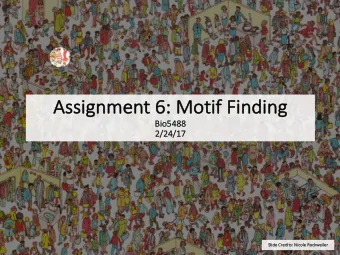 Assi  Assignm  gnment 6: Motif  f Findi  nding  ng  Bi  Bio5488  2/  2/24/  24/17  17  Slide