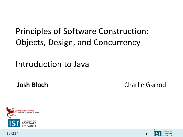 principles of software construction