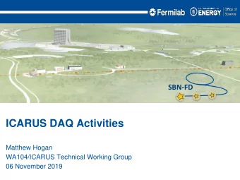 ICARUS DAQ Activities  Matthew Hogan  WA104/ICARUS Technical Working Group  06 November 2019  TPC