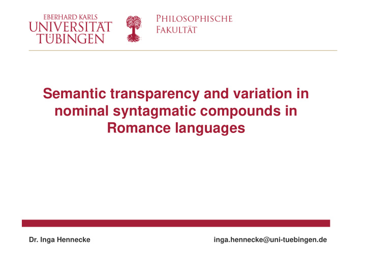 semantic transparency and variation in nominal