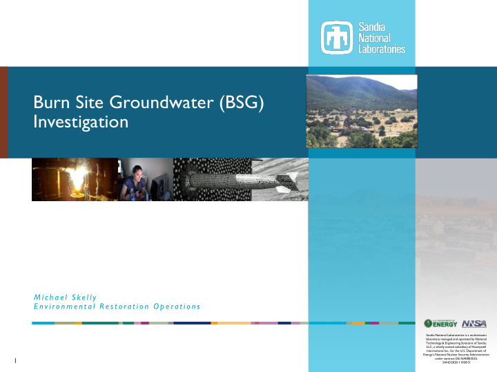 burn site groundwater bsg investigation