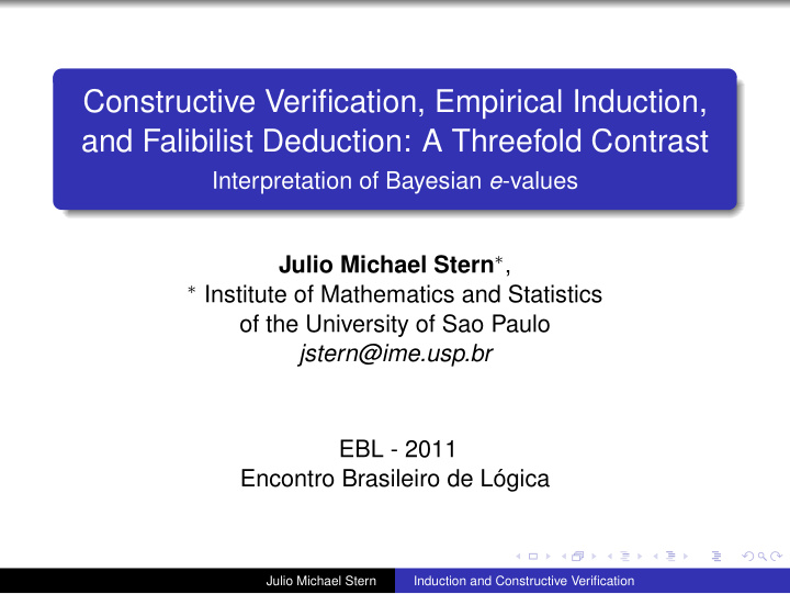 constructive verification empirical induction and