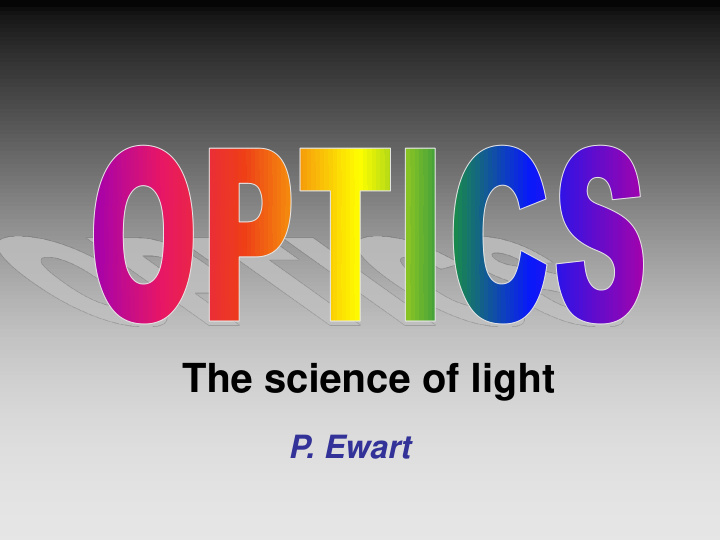 the science of light