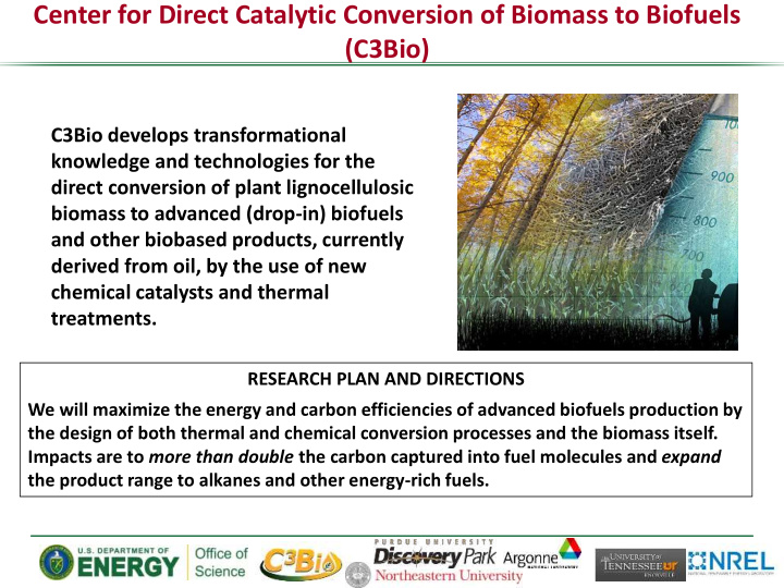 center for direct catalytic conversion of biomass to