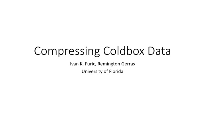 compressing coldbox data