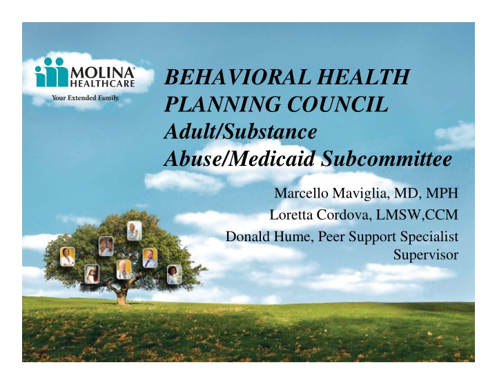 behavioral health planning council adult substance abuse