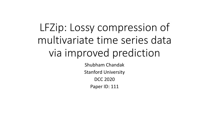 lfzip lossy compression of multivariate time series data