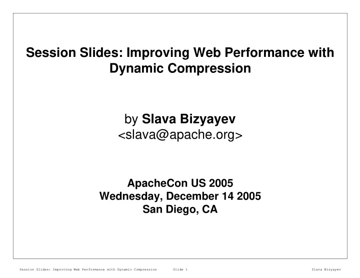 session slides improving web performance with dynamic