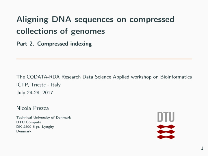 aligning dna sequences on compressed collections of