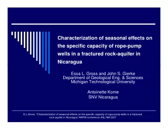 Characterization of seasonal effects on  the specific capacity of rope-pump  wells in a fractured