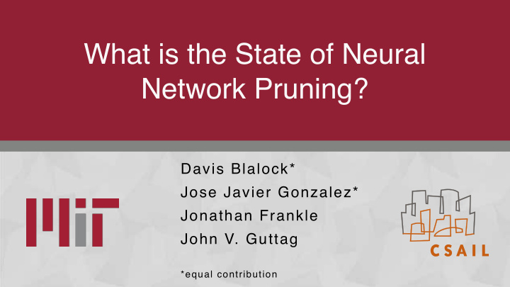 what is the state of neural network pruning